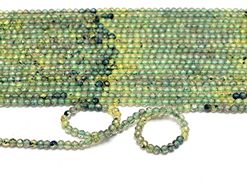 Saphir vert naturel facetté pour créer votre collier d'été délicat en perles de 2mm