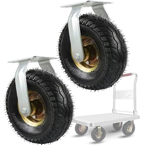 WORDFUN Fixed Heavy Duty Industrial Caster, Mute Swivel Cast...