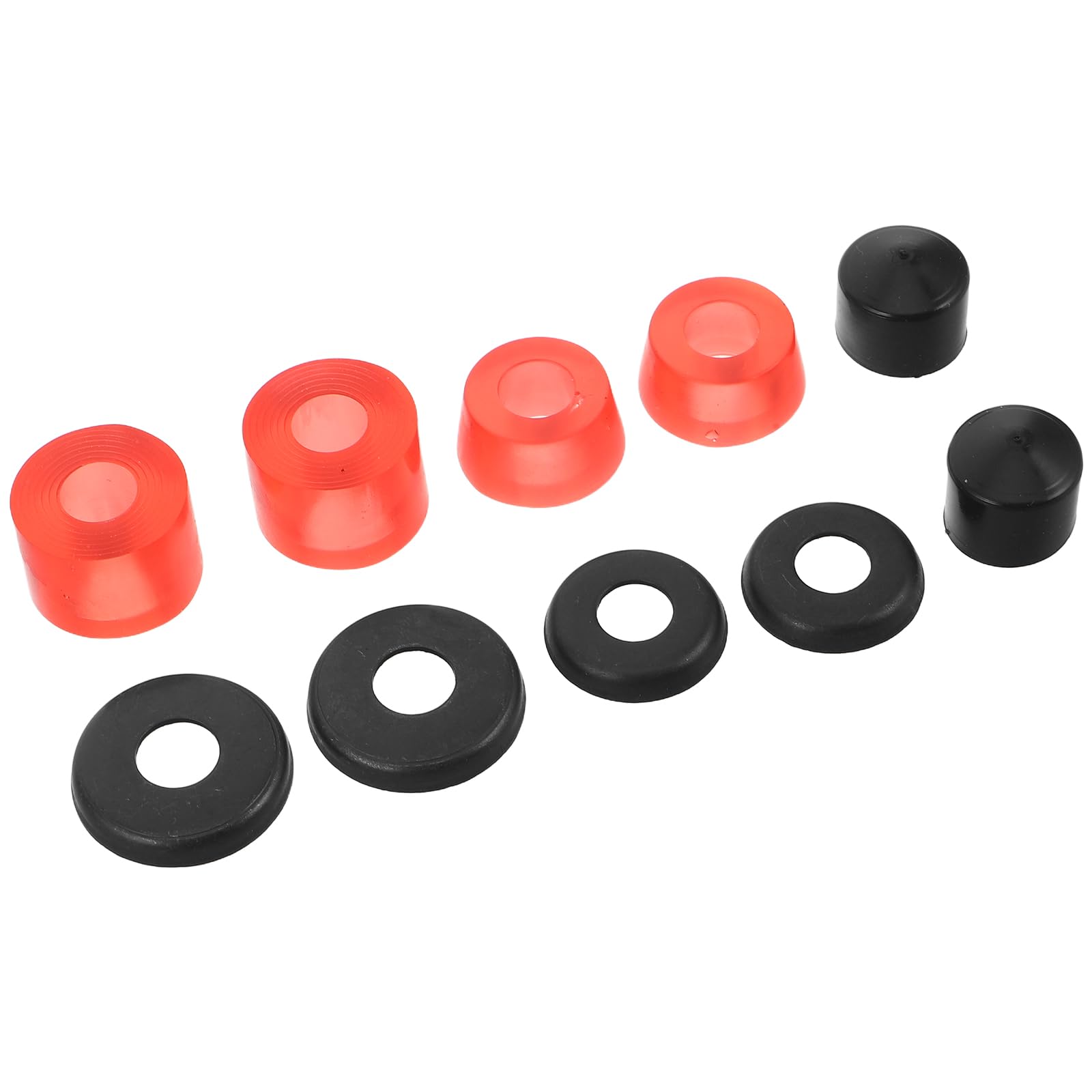 Skateboard Shock Absorber Bushings Kit with Pivot Cups and Washers, Red Pu Truck Hardware for Skateboard Maintenance and Longboard Truck Rebuild