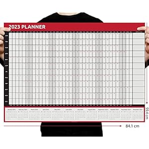 2023 Wall Planner Calendar A1 Size (84cm x 59cm) full Year to view Calendar Home Office Work runs jan to Dec JAN DEC