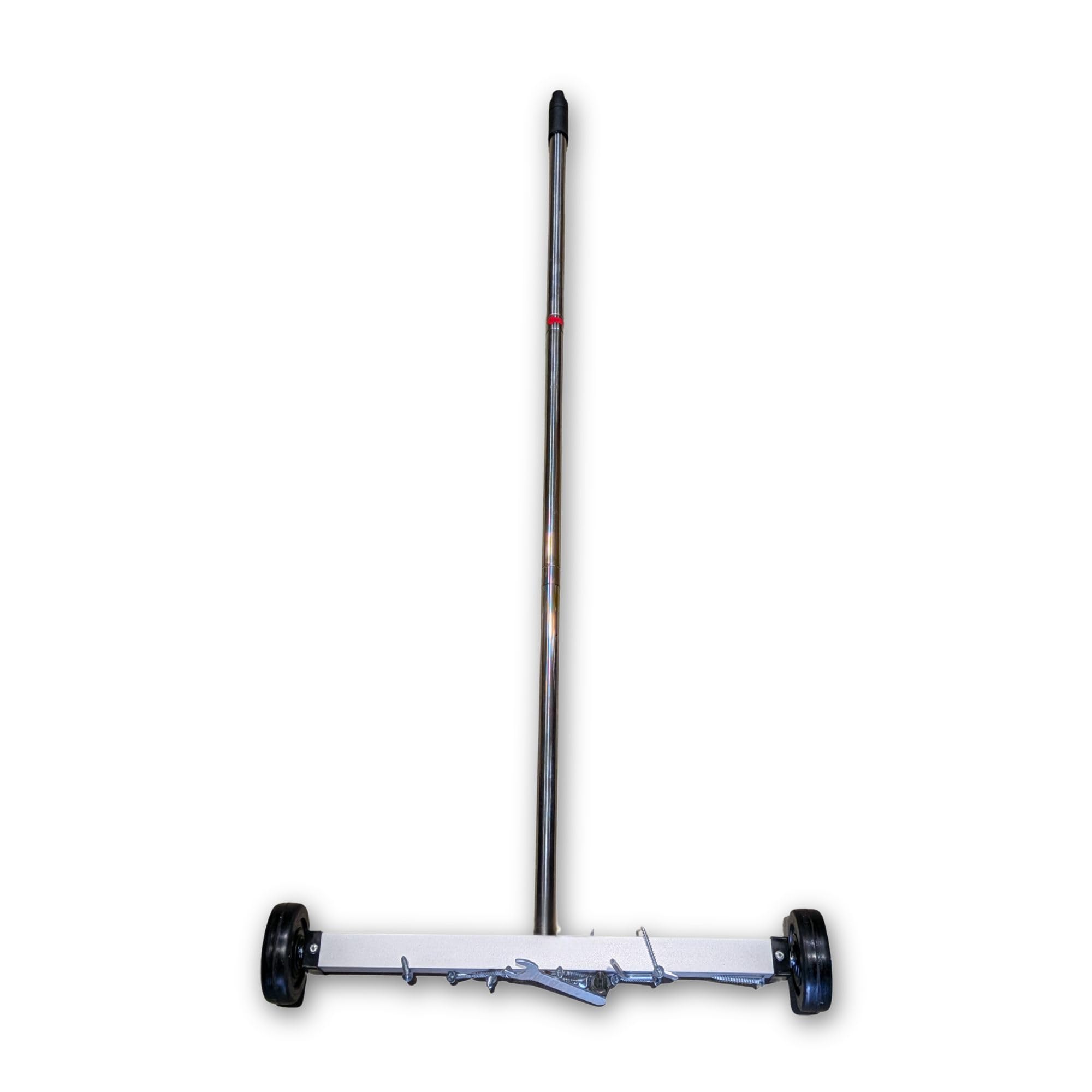 Kazura Heavy Duty Telescopic Magnetic Pick Up Sweeper 17-Inch Wide With Wheels – Workshop, Garage, Lawn, Factory & Construction Site Metal Nail Bolts Shavings Debris Cleaner 4Kg Magnet Strength