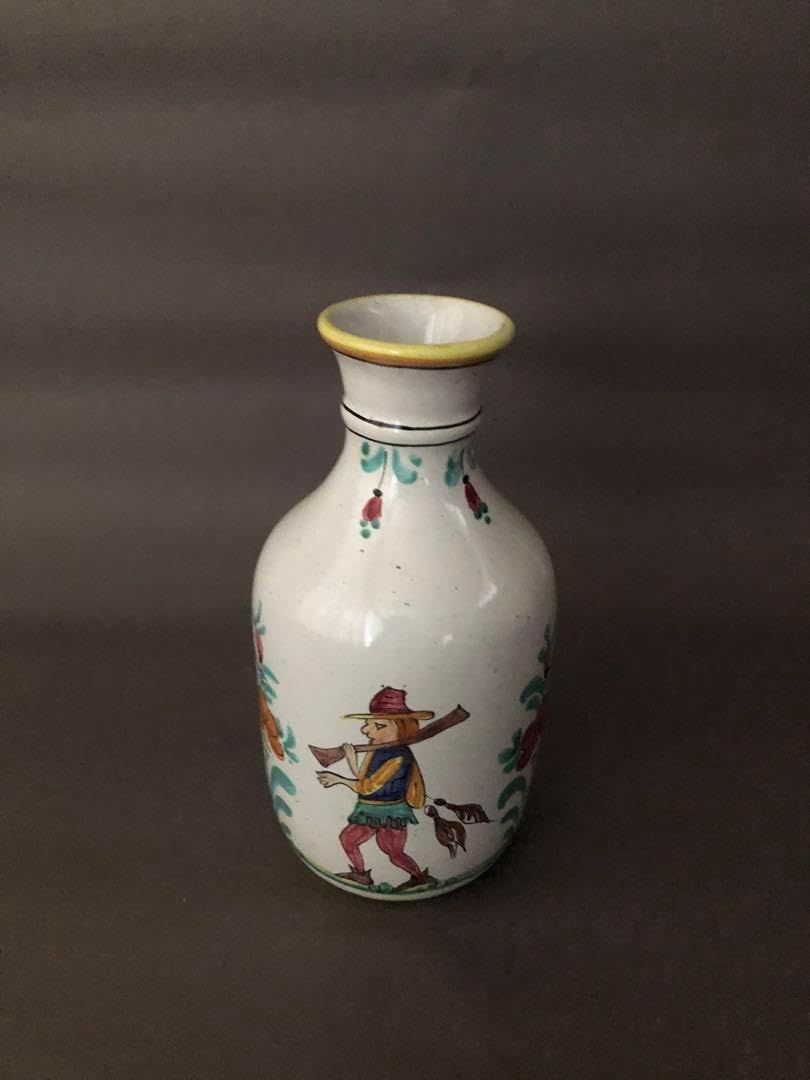 陶芸作家 吉田 明 作 三島手 窯変花入れ 高さ 約16㎝ 直径中程 約11