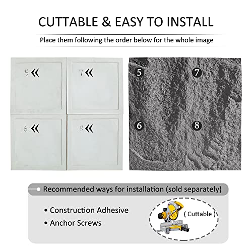 Troystudio Faux Stone Brick Siding Panels - 11.7 X 11.7 X 1.8 Inches 4 Pcs Stone Brick Veneers Wall Panel, Paintable Mobile Home Skirting Panels, Thickened Brick Tiles For Outside & Exterior (Gray B) #TOP6