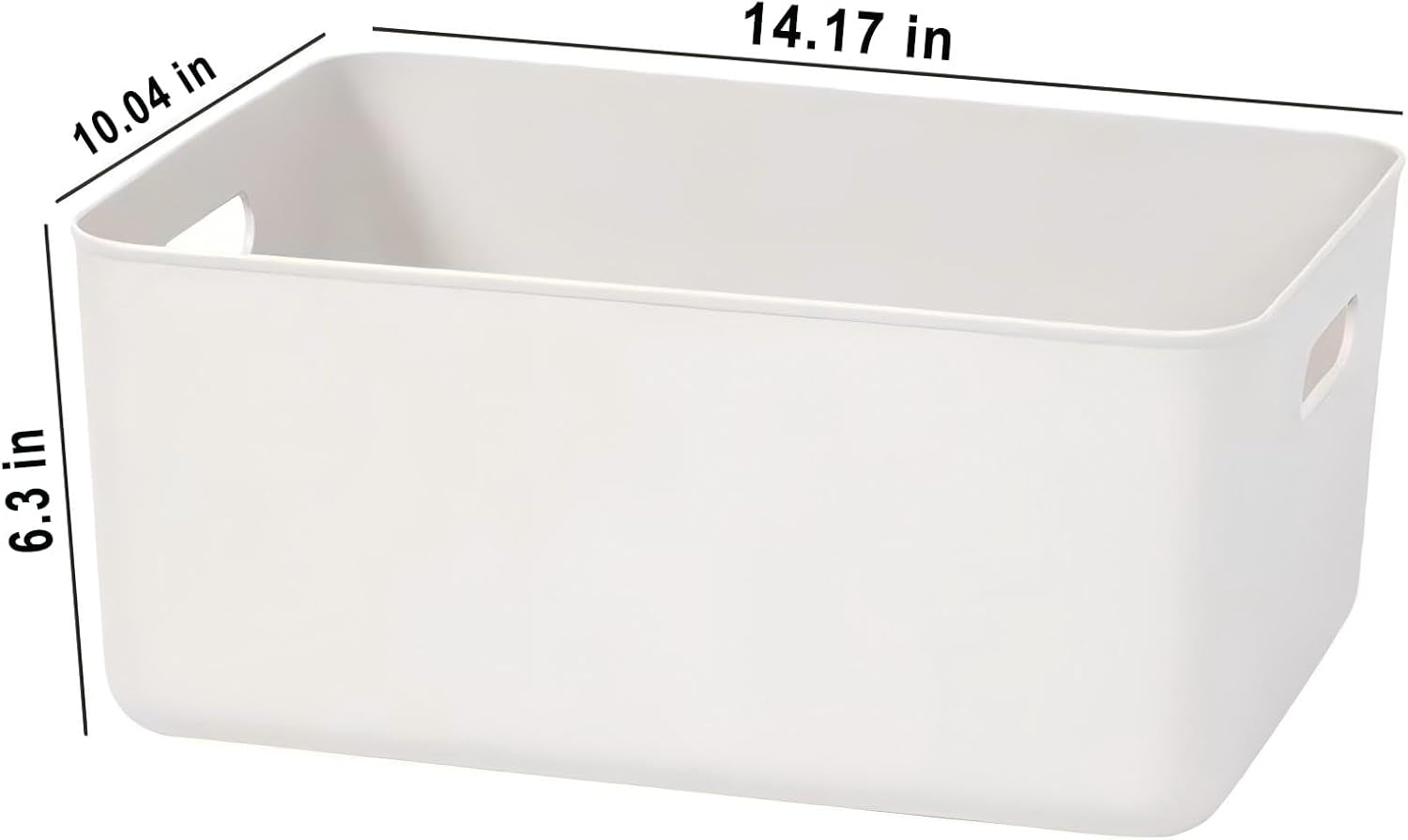 Ytteve Light Grey 2-Pack Large Plastic Storage Bins with Handles, 14.2" x 10" x 6.3" Stackable Organizer Containers for Kitchen Pantry, Closet, Bathroom, Office & Cabinet Drawers