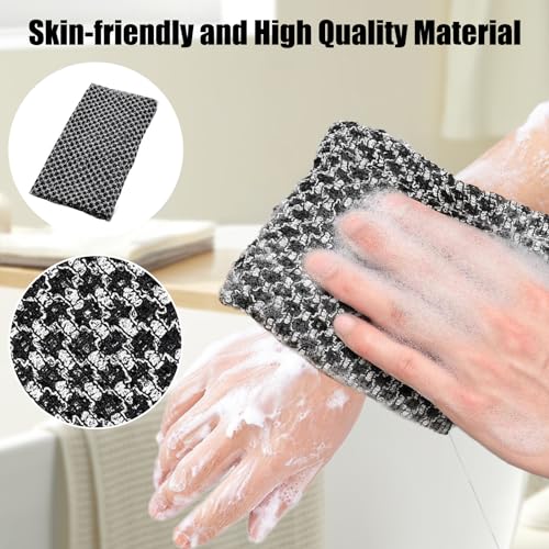 2er-Satz Extra langer Peeling-Waschlappen,Peeling-Handtuch,Extra Lang Exfoliating Waschlappen,Extra langes Körperpeeling-Handtuch,Peeling-Massage Tiefenreinigung obersten Hautschicht, Männer Frauen