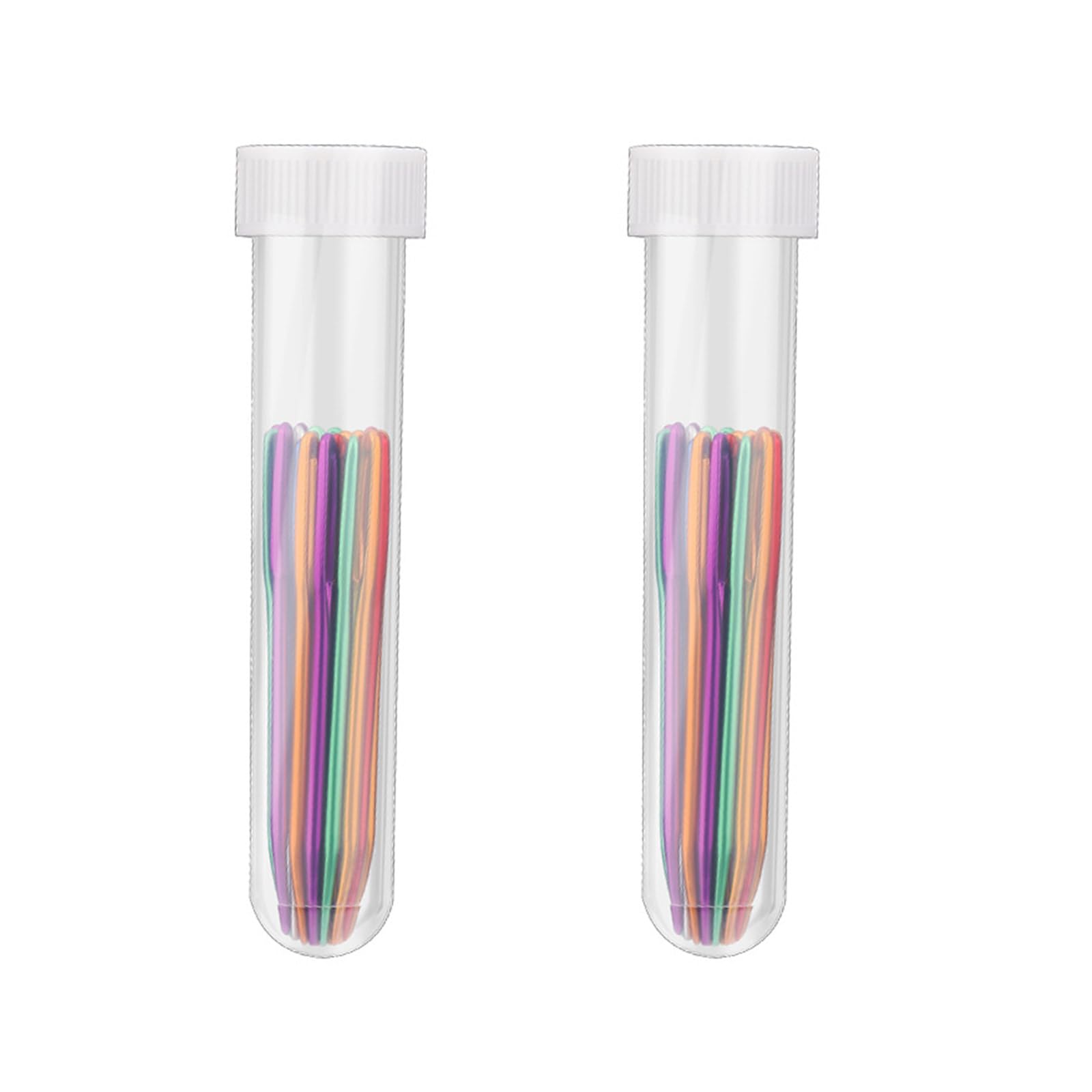 LIUZIKUN 58Pcs Large Eye Bent Tip Needle, Big Eye Curved Needle With Tube, Tapestry Needle Aluminum Needle For Weaving Knitting