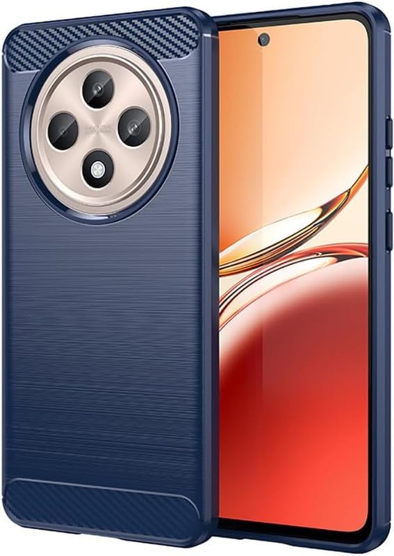 Image of NPRC Hybrid Ultra Slim Protective Case TPU Non-Slip Carbon Fiber Texture Shockproof Case Cover for Realme P1 Speed - Blue