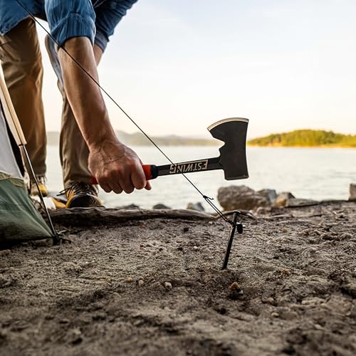 ESTWING Camper's Axe - 14" USA Made Black Hatchet with Tent Stake Puller & Hi-Vis Orange Shock Reduction Grip - EO-25A by Estwing - Image 5