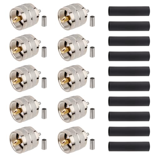 Connecteur PL-259 UHF mâle pour installer votre antenne radio CB avec câble RG316