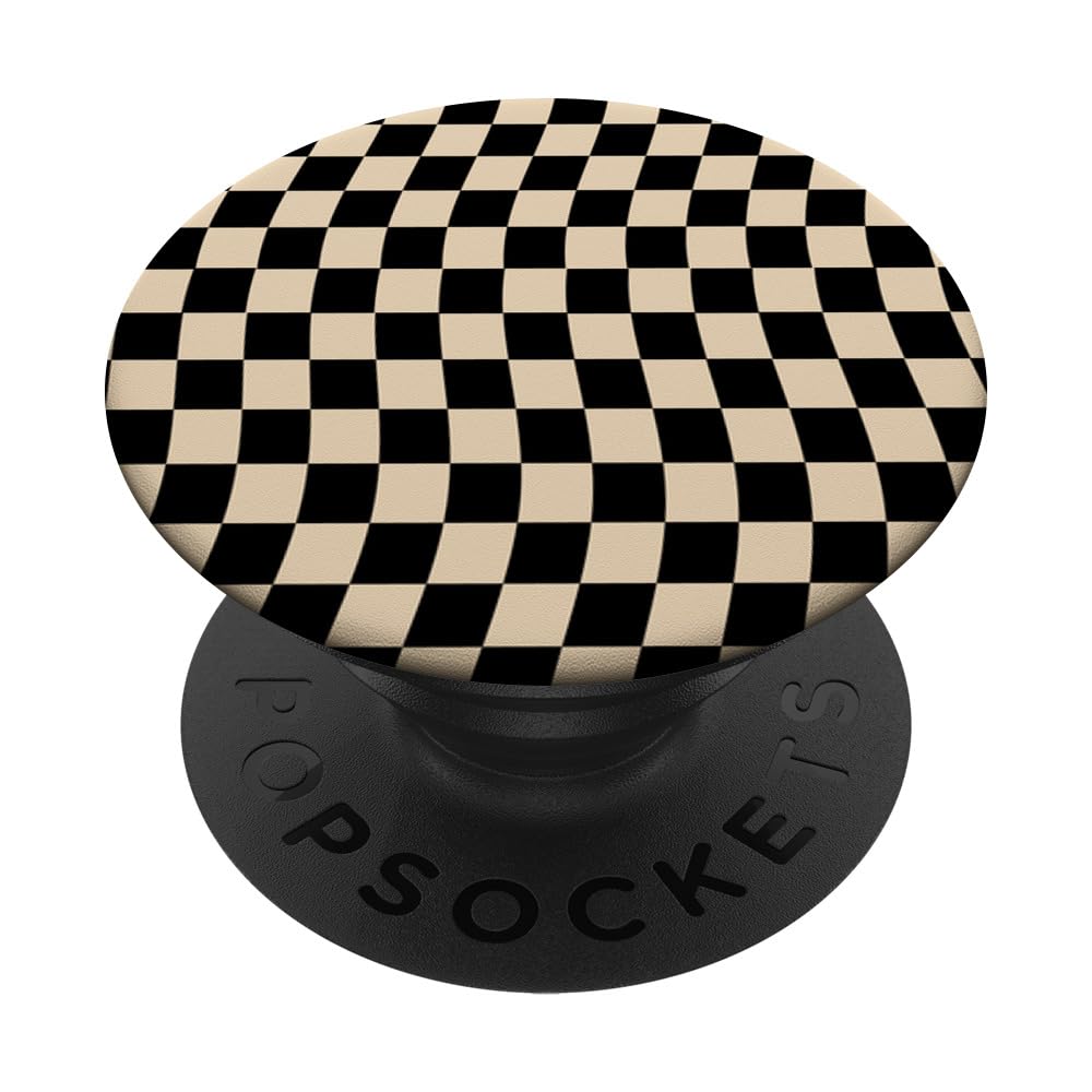 PopSockets PopGrip With Checkerboard Design - Light Beige Classic Pattern Phone Grip & Stand
