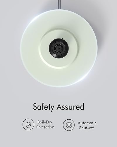 Miniatura 4 de Hervidor de té eléctrico para agua hirviendo, caldera de agua de acero inoxidable con tapa abierta, 1500 W1.7 L para preparación de cafété, apagado