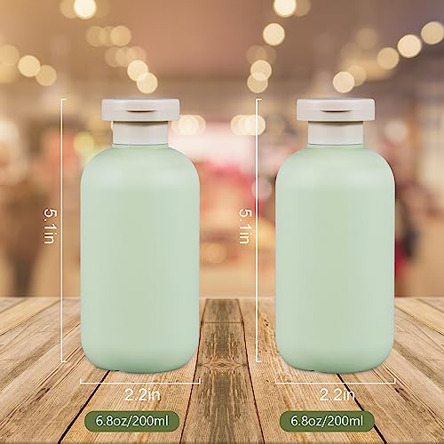 UMETASS 6.8oz Squeeze Bottles with Flip Cap, Refillable Plastic Travel Bottles for Creams, Lotion, Shampoo, Conditioner (2 Pcs)