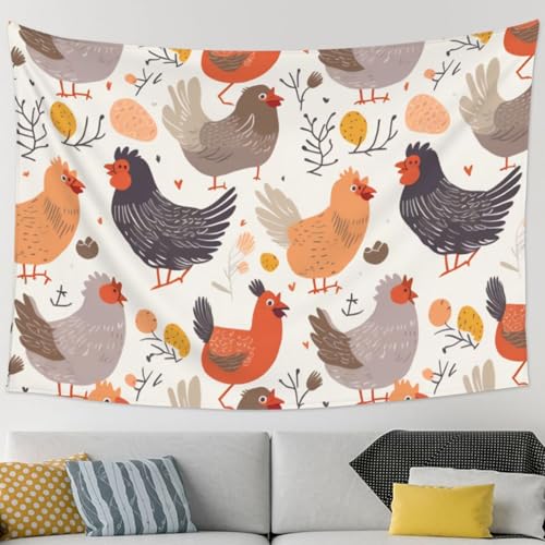 Tapisserie murale poulet pour habiller un grand mur vide de salon