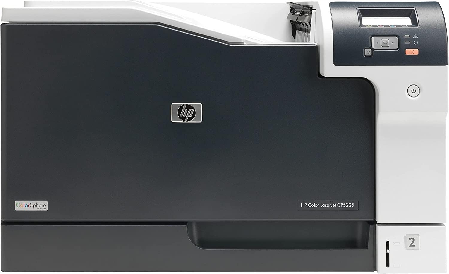 HP Color LaserJet CP5225n CE711A, Stampante a Singola Funzione A3, Stampa Fronte e Retro Manuale a colori, 20 ppm, USB, Ethernet, HP Smart, Schermo retroilluminato a 2 righe, No WiFi, No Fax, Bianca