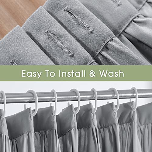 Homechoice Decor Victorian Ruffle Shower Curtain, Vintage Handcrafted Bow Tie Bath Curtain For Master Bathroom, Ruched Microfiber Bathroom Curtain With 12 Buttonholes, 72" W X 72" H, Gray (Lq-10) #TOP4