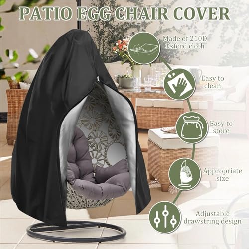 Funda para silla de patio tipo huevo de tela Oxford impermeable de alta gama 5