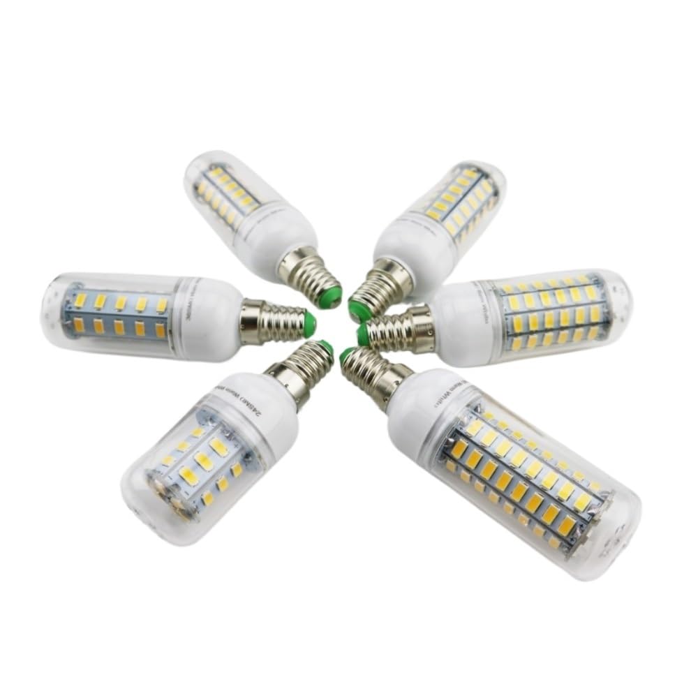 NXCVBNKZJ KJXP Lighting, Pack of 6, LED Corn Bulb AC220V 7W E14 Socket Indoor Home Lamp Corn Bulb Lamp(Warm White,56LEDS 6W)
