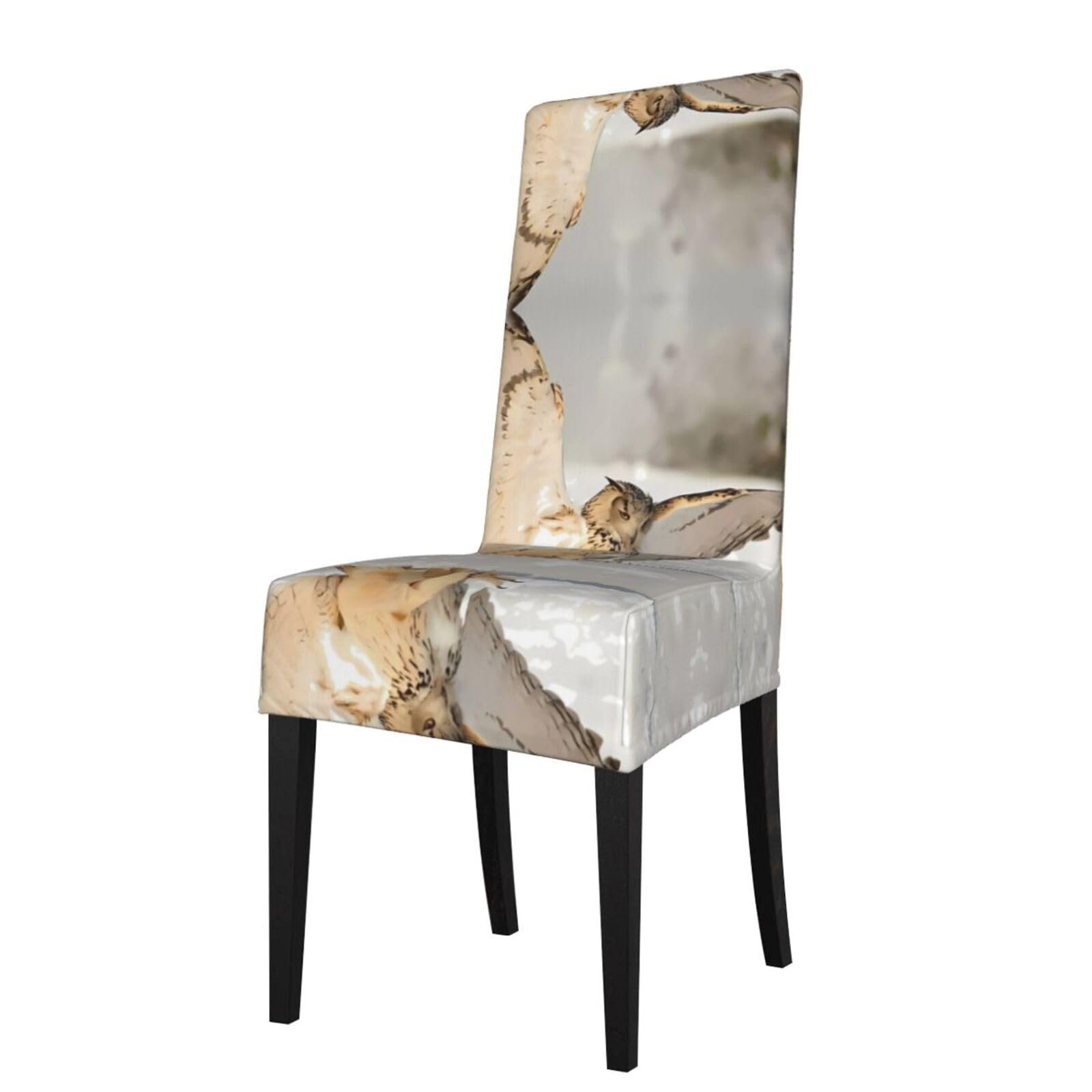 WHJDPP Flying Owl Prints Protection Cover for Dining Chair - Stretchy Seat Throw Covers, Wrinkle-Free & Easy Care for Hotel, Wedding & Home Dining Chairs