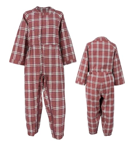 [自由時間] 2924 介護つなぎ 秋冬ネル素材 (2 ピンク, L)