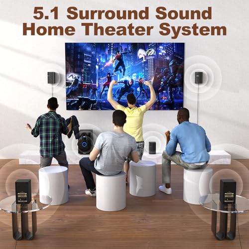 Bobtot Surround Sound Systems Wireless Rear Satellite Speakers - 800W 6.5Inch Subwoofer 5.1/2.1 Channel Home Theater Systems With Hdmi Arc Optical Bluetooth Input thumb #1