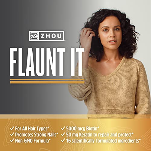 Zhou-Hairfluence-Premium-Hair-Growth-Formula-for-Longer-Stronger-Healthier-Hair-Biotin-Collagen-Keratin-B-Vitamins-Bamboo-Extract-for-All-Hair-Types-60-VegCaps