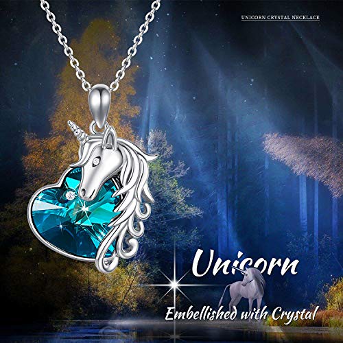 JUSTKIDSTOY Unicorn Necklace Jewelry 925 Sterling Silver Unicorn Pendant Necklace with Crystal Birthday Gifts for Women3