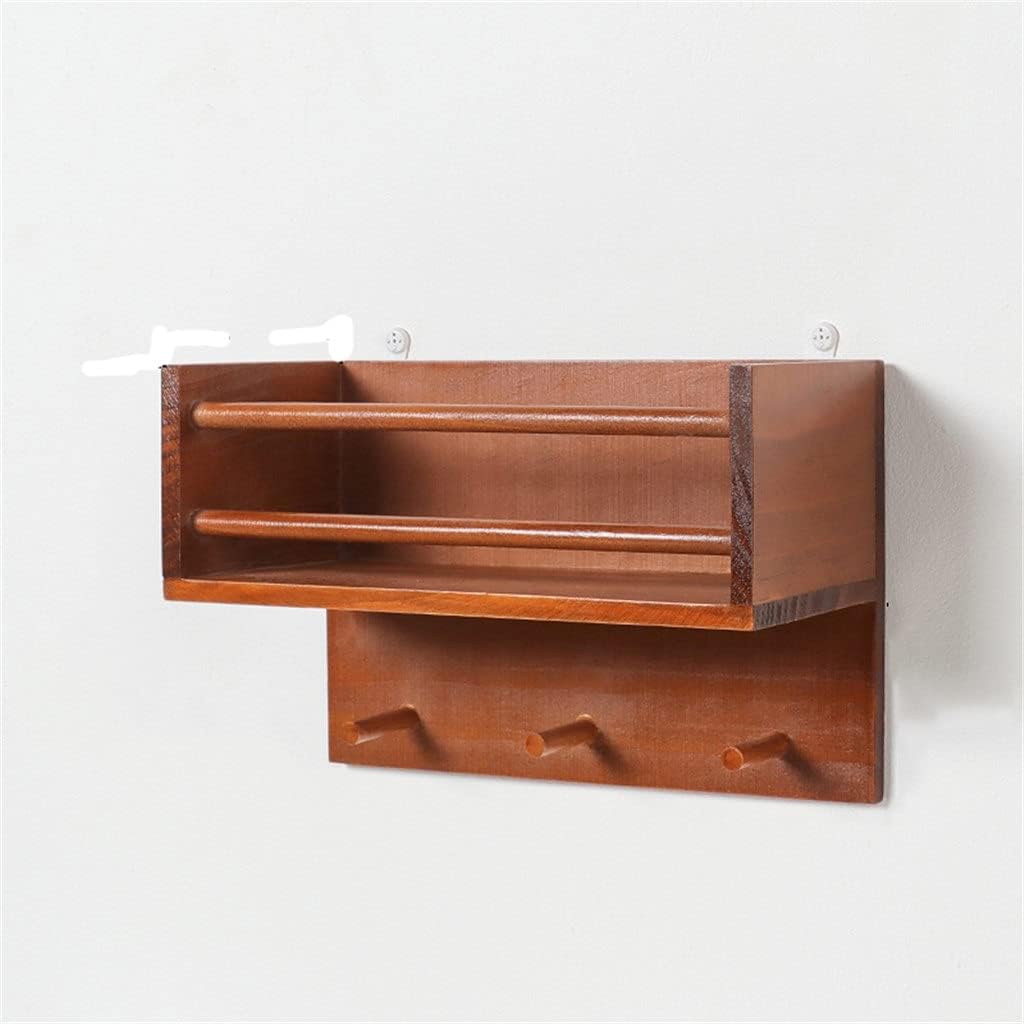 Retro Solid Wood Living Room Room Wall Decoration Rack Wall Hook Restaurant Wall Wall Display Stand (Color : D) (D)
