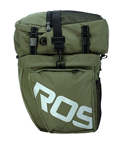 Roswheel 14892 3 In 1 Multifunction Bike Bicycle Rear Rack Panniers Back Seat Cargo Trunk - Army Green #TOP1