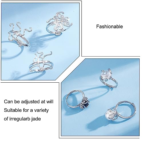 PH PandaHall 6PCS Claw Ring Blank - Image 4