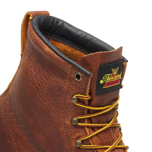 Image of Thorogood American Heritage 6 inch Steel Safety Moc Toe Work Boot for Men, Durable Leather, Slip-Resistant Outsole, ASTM Rated