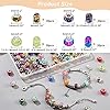 nBeads 120 Stück Europäische Perlen, 5 mm Großes Loch Crackle Harz Rondelle Perlen Acryl Blumenmuster Charms Perlen Transparente Für DIY Armbänder Schmuckherstellung #1