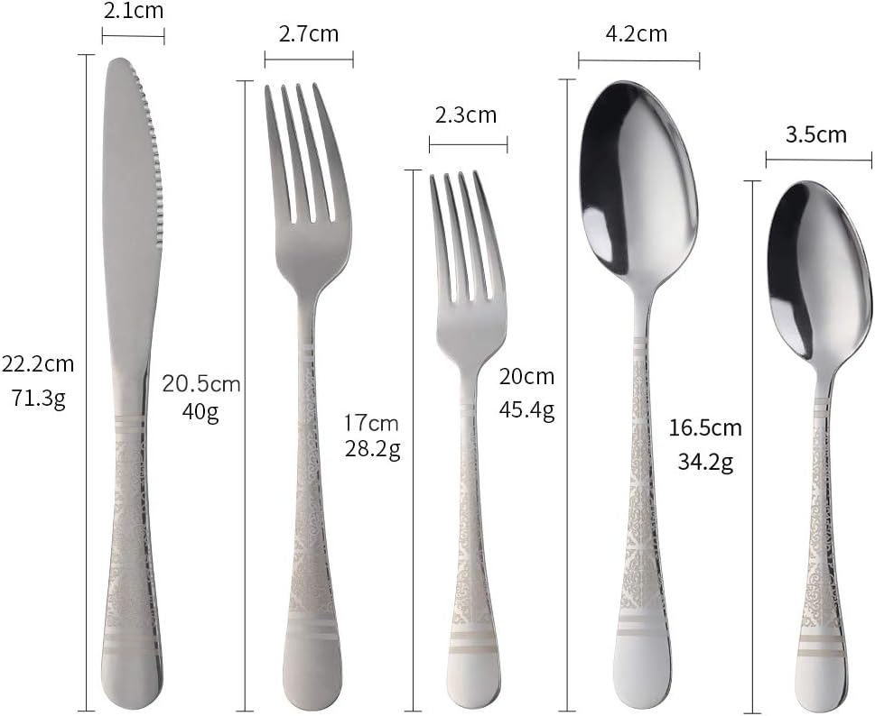 20 Piece Silverware Utensils Set,Multicolor Flatware Set, Stainless Steel With Titanium Colorful Plated, Silverware,Mirror Polished Kitchen Utensil Set, Dishwasher Safe