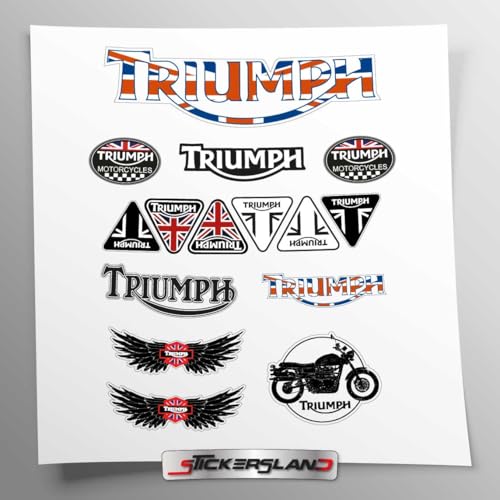 Kit autocollants compatible avec Triumph casque | autocollants pour moto cadre carénage | Vinyle autocollant facile application Impression UV | Stickersland®