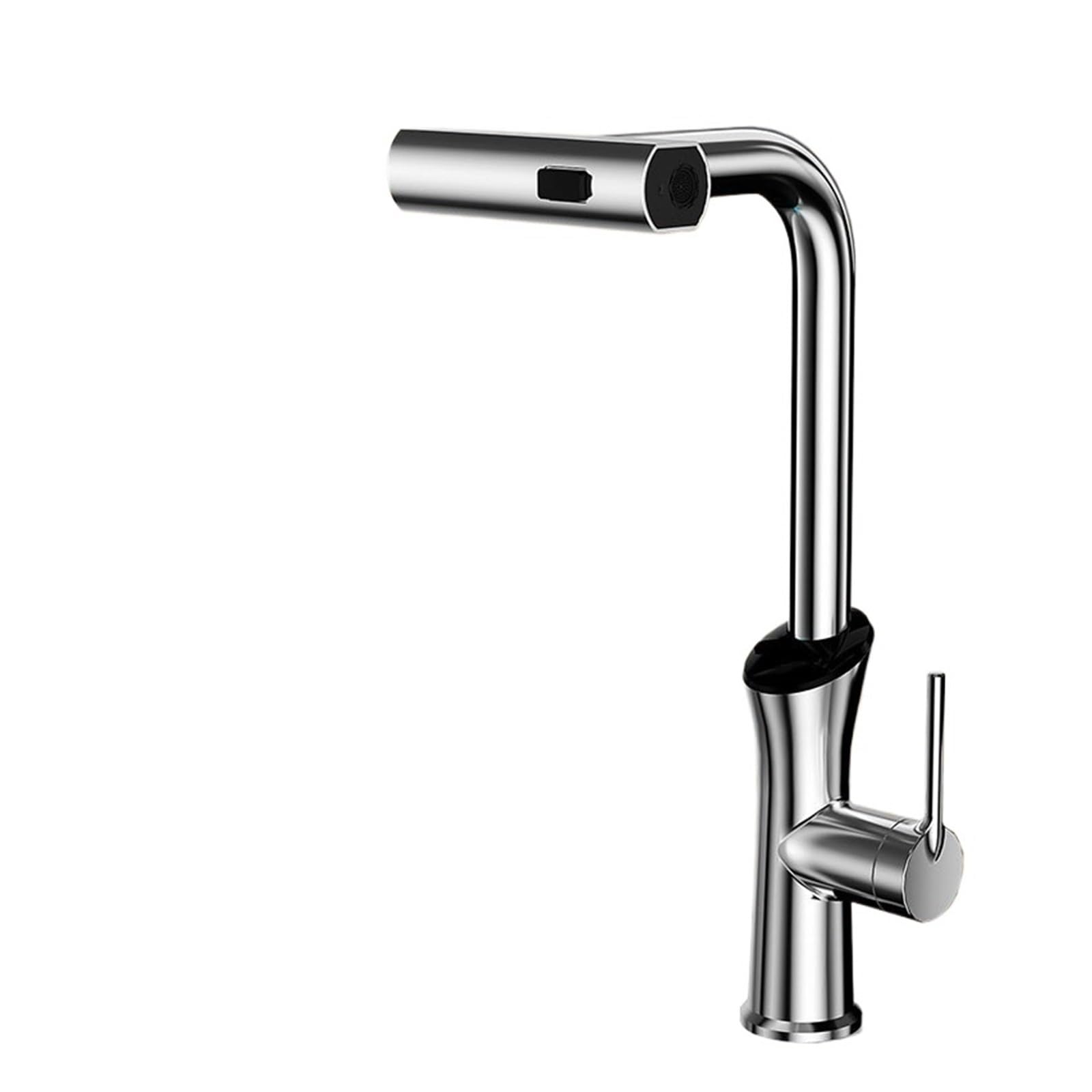 Robinet de cuisine, évier de légumes, robinet multifonction à affichage numérique LED, robinet mélangeur d'eau chaude et froide extractible rotatif (Color : SL Regular style)