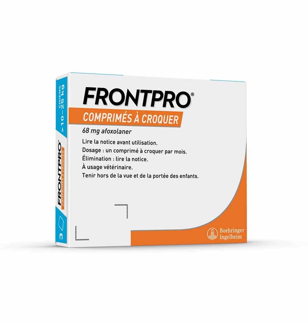 Frontline Frontpro antiparasitaire Grand Chien 10-25kg Puces et Tiques x3 comprimés