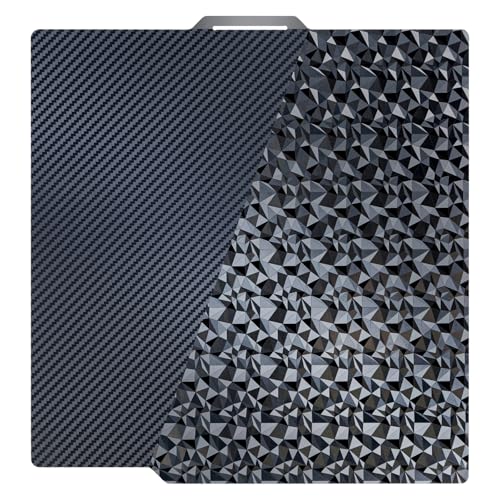 TIOPY Bambu Lab 257 x 257mm PET (Carbon Fiber) + PEO (Diamond), Double-Sided 3D Printing Spring Steel for Bambu Lab X1 X1C X1E P1P P1S A1, Without Magnetic Base