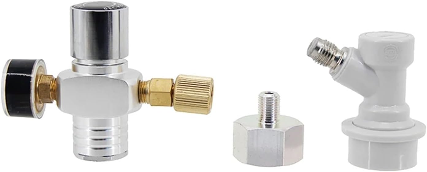 Brewing Equipment CO2 Mini Gas Regulator 0-60psi with Tr21*4 Adapter CO2 Charger TR21*4 3/8-20UNF Keg Charger Beer Kegerator Brewing Equipment(B)