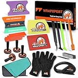 WRAPXPERT Car Wrap Tool Kit Vehicle Vinyl Wrap Kits Include Felt Squeegee for Vinyl, Wrapping Knife, Micro Squeegee, Magnet Holders, Towel, Gloves for Car Wrapping Window Film Application