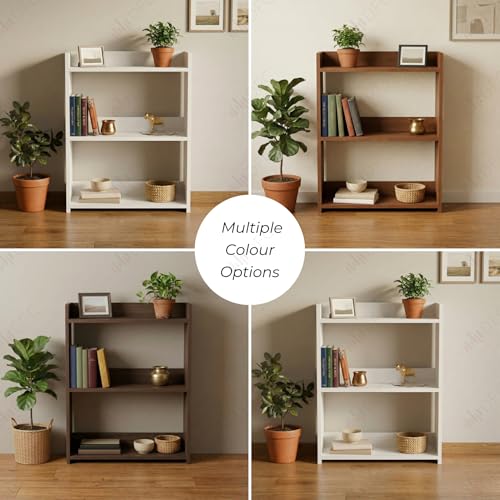 Image of DFC Element Crysta Shelf for Home, Living Room & Bedroom | Engineered Wood Storage Shelf with Open Display Design | Space Saving Organizer for Books, Decor & Daily Essentials (Espresso, 3 Level)