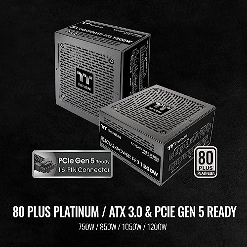 Image of Thermaltake Toughpower PF3 ATX 3.0 1200W 80+ Platinum Full Modular SLI /Crossfire Ready Power Supply; PCIe 5.0 12VHPWR Connector Included; 10 Year Warranty; PS-TPD-1200FNFAPU-L