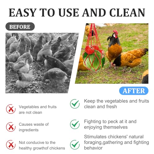 Alimentador de frango pendurado para galinha e legumes, dispensador de guloseimas de frango, suporte