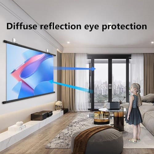 Pantalla de proyección portátil de 60/72 pulgadas HD 4K, enrollable manual 16:9/4:3 para cine en casa y presentaciones miniatura 6