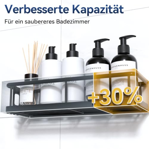 YASONIC Duschablage Ohne Bohren Set, 100% Rostfreie Duschregal (2-Teilig)