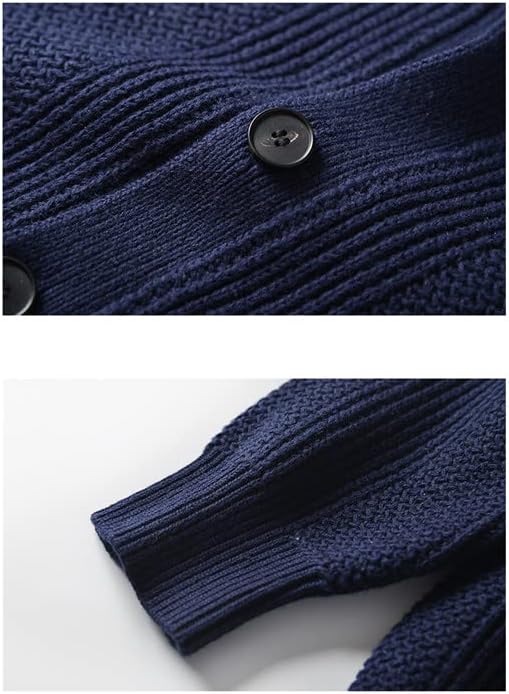 Men's Fruit Collar Cardigan Outerwear Solid Color Knitted Cardigans Autumn Casual Cotton Sweaters