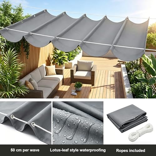 Bâche réglable de pergola haut de gamme 300g/m² avec oeillets robustes - 4