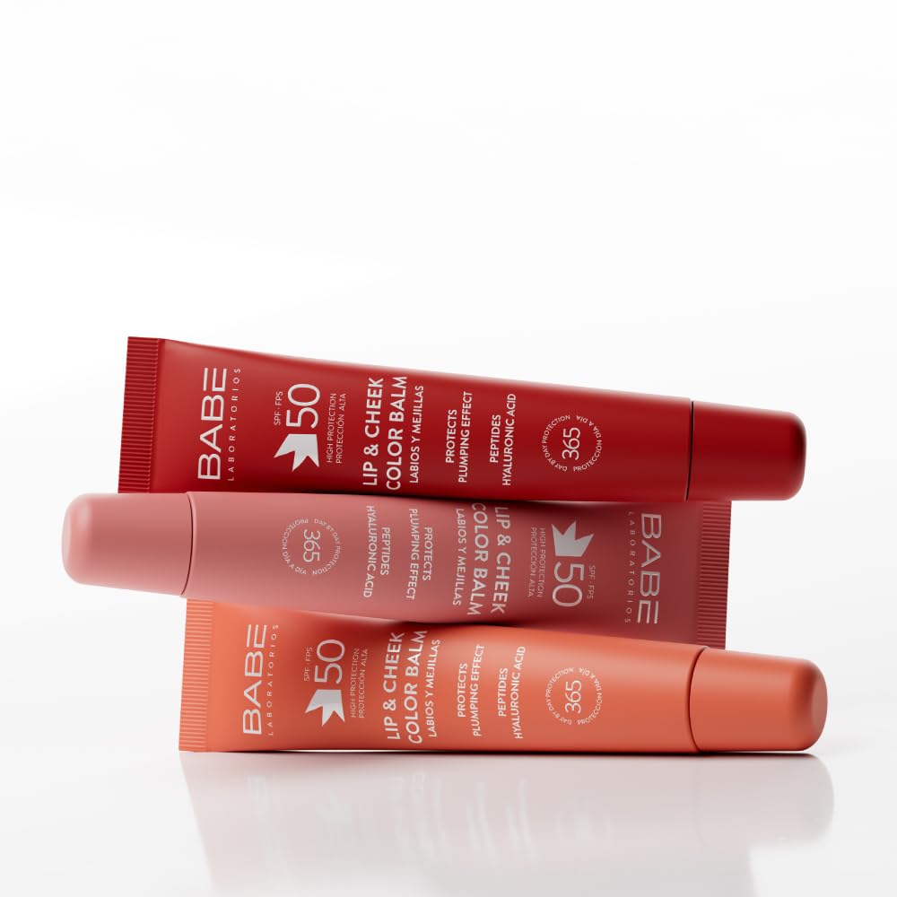 Laboratorios Babé LIP & CHEEK SPF 50 ROSA Bálsamo Fotoprotector Tono Rosa Protección Solar SPF 50 Hidratación Volumen Natural Labios Mejillas