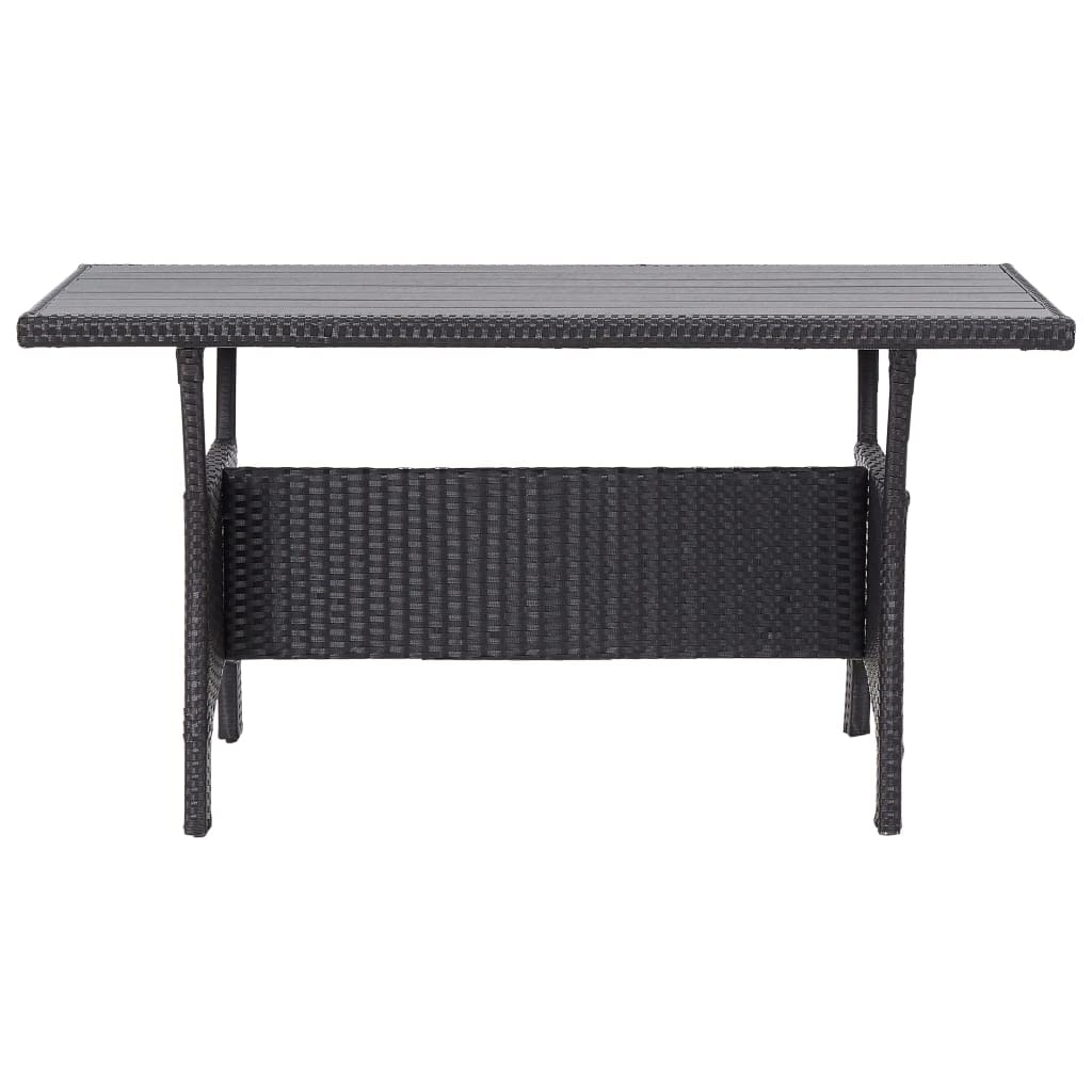 vidaXL Mesa de Jardín Patio Terraza Balcón Salón Sala de Estar Muebles Mobiliario Soporte Exterior Cocina Ratán Sintético Negro 120x70x66 cm