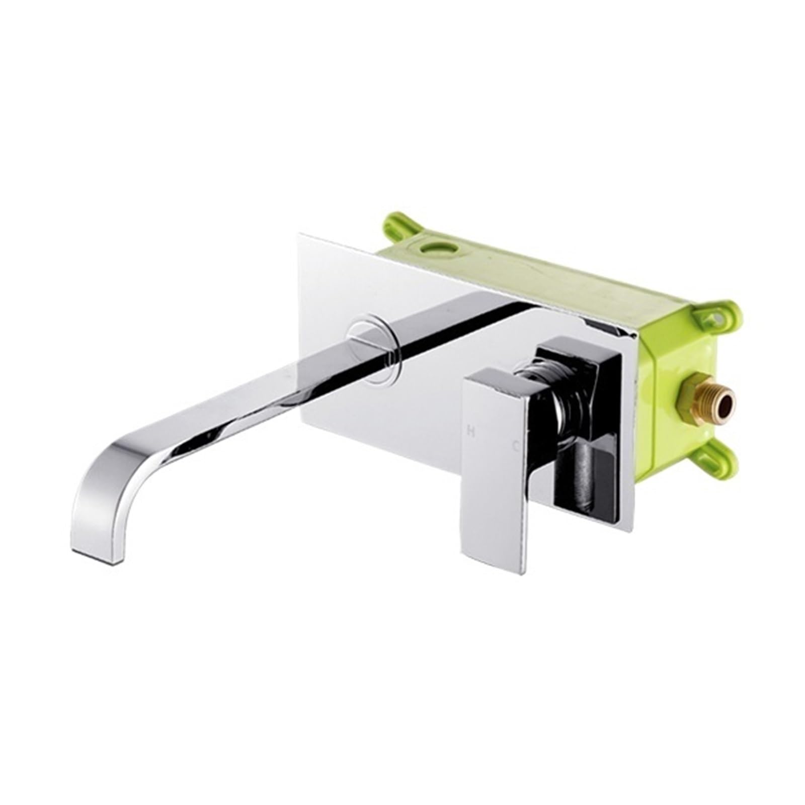 Mkyyioed Color1 Bathroom Taps Wall Mounted Square Bathroom Faucet Brass Mixer Tap With Embedded Box Basin Sink(Color1)