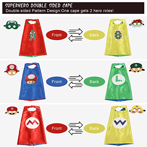 Qufinmi Mario Cape&Mask For Kids,Cosplay Toys,Outdoor Toys For Kids Gift #TOP1