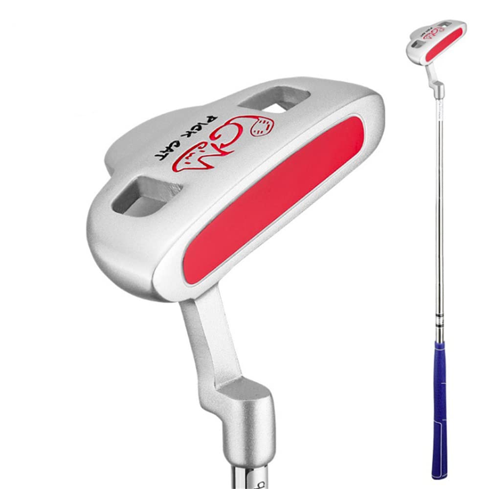 Kids Golf Putters Right Handed Stainless Steel Children Boys Girls Beginners Practice Coach Teaching Golf Push Rod Club (Red,age 9-12)